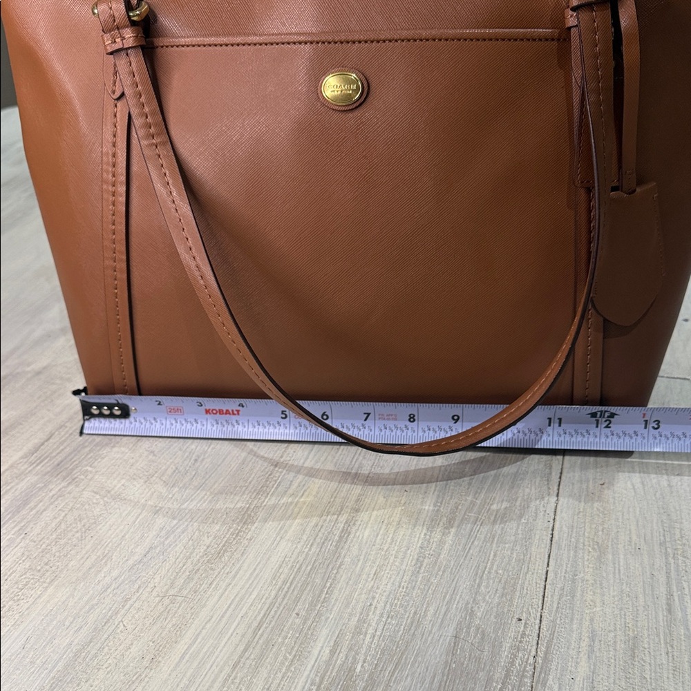 Coach Tan Leather Tote/Crossbody Bag - Picture 11 of 14